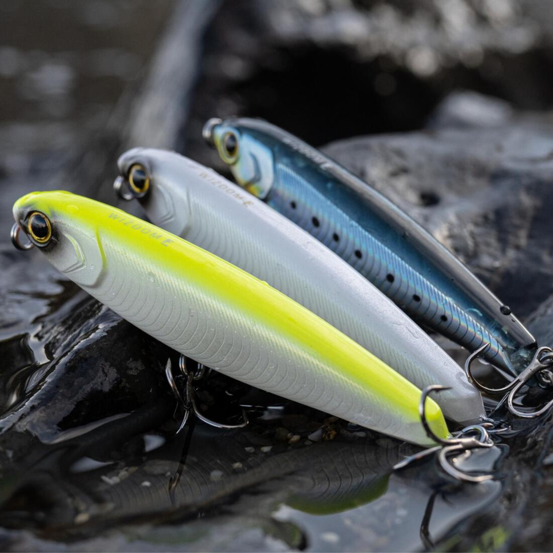 Poisson nageur stickbait pencil WIZDOM 95 F SARDINE BLEUE leurre en mer