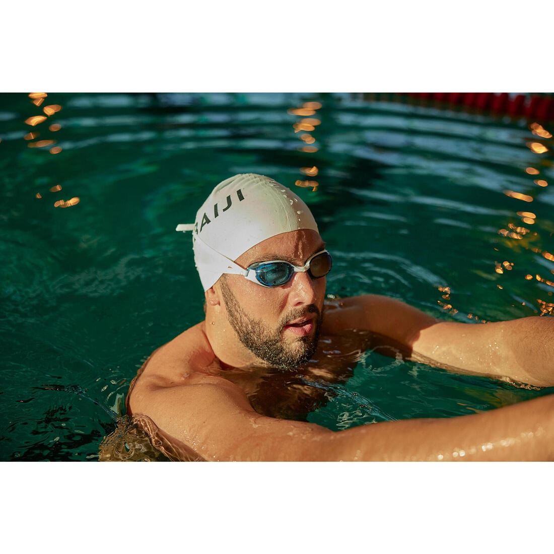 Lunettes de natation Taille Unique - Bfit blanches verres miroirs