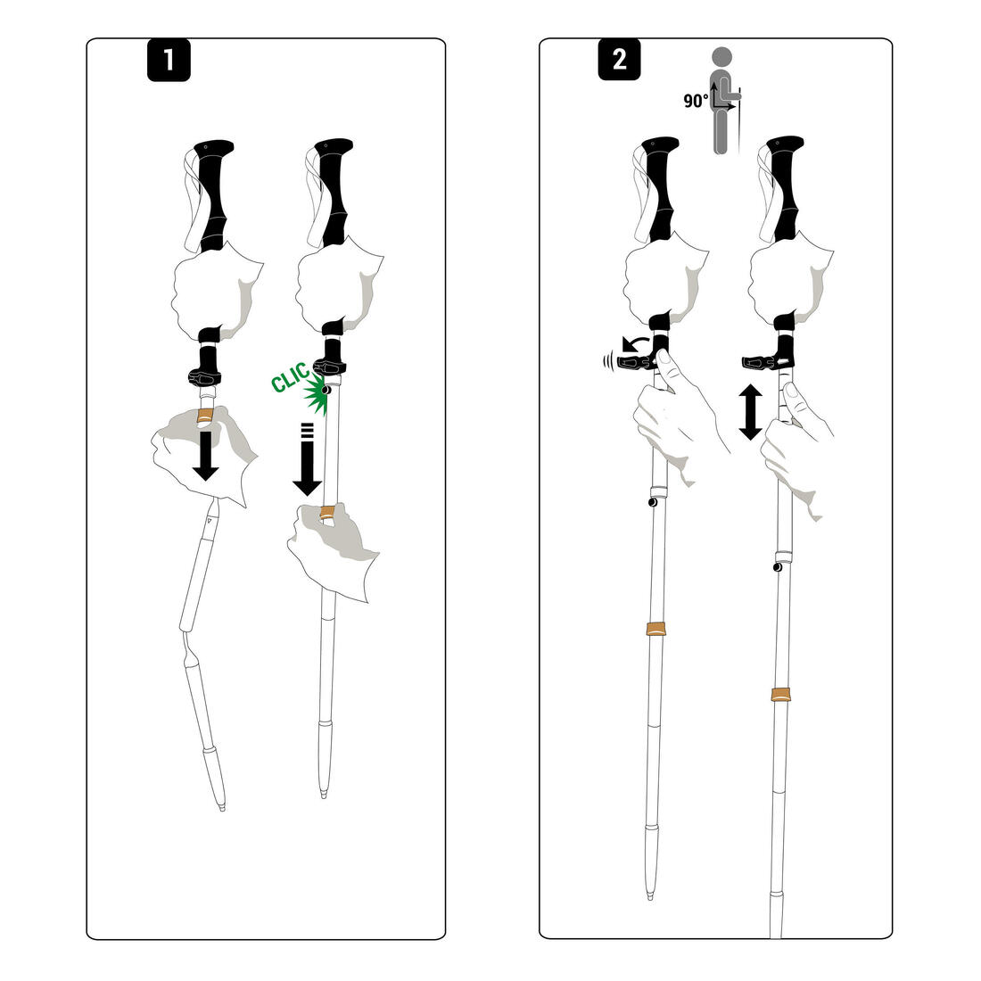 BÂTONS TRAIL RUNNING PLIABLES ALUMINIUM 3 BRINS