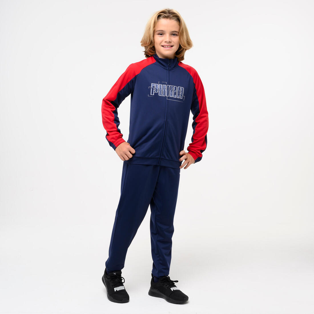 Ensemble de survêtement polyester enfant, bleu et