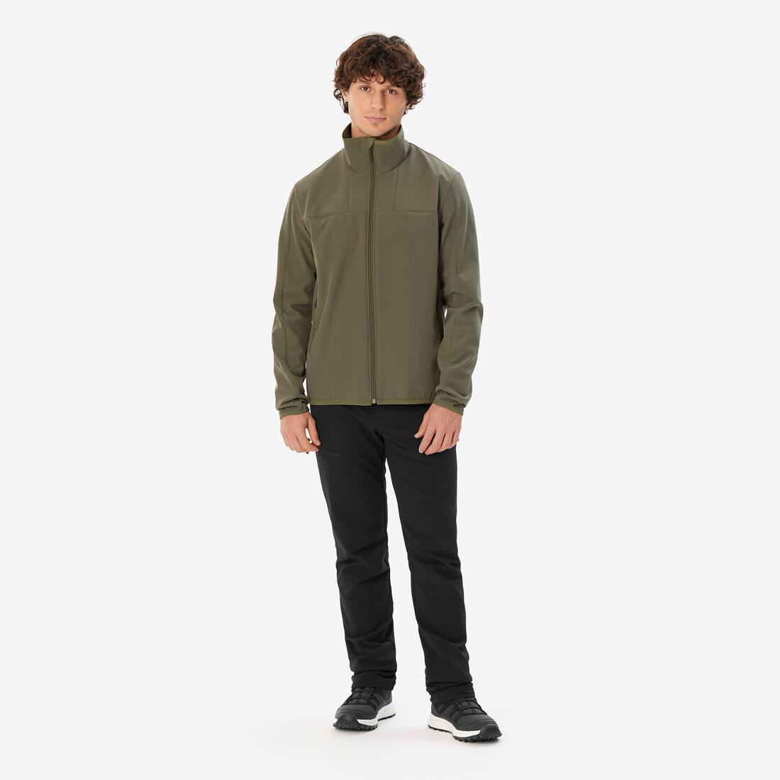 Veste de trek coupe-vent softshell homme MT100 khaki
