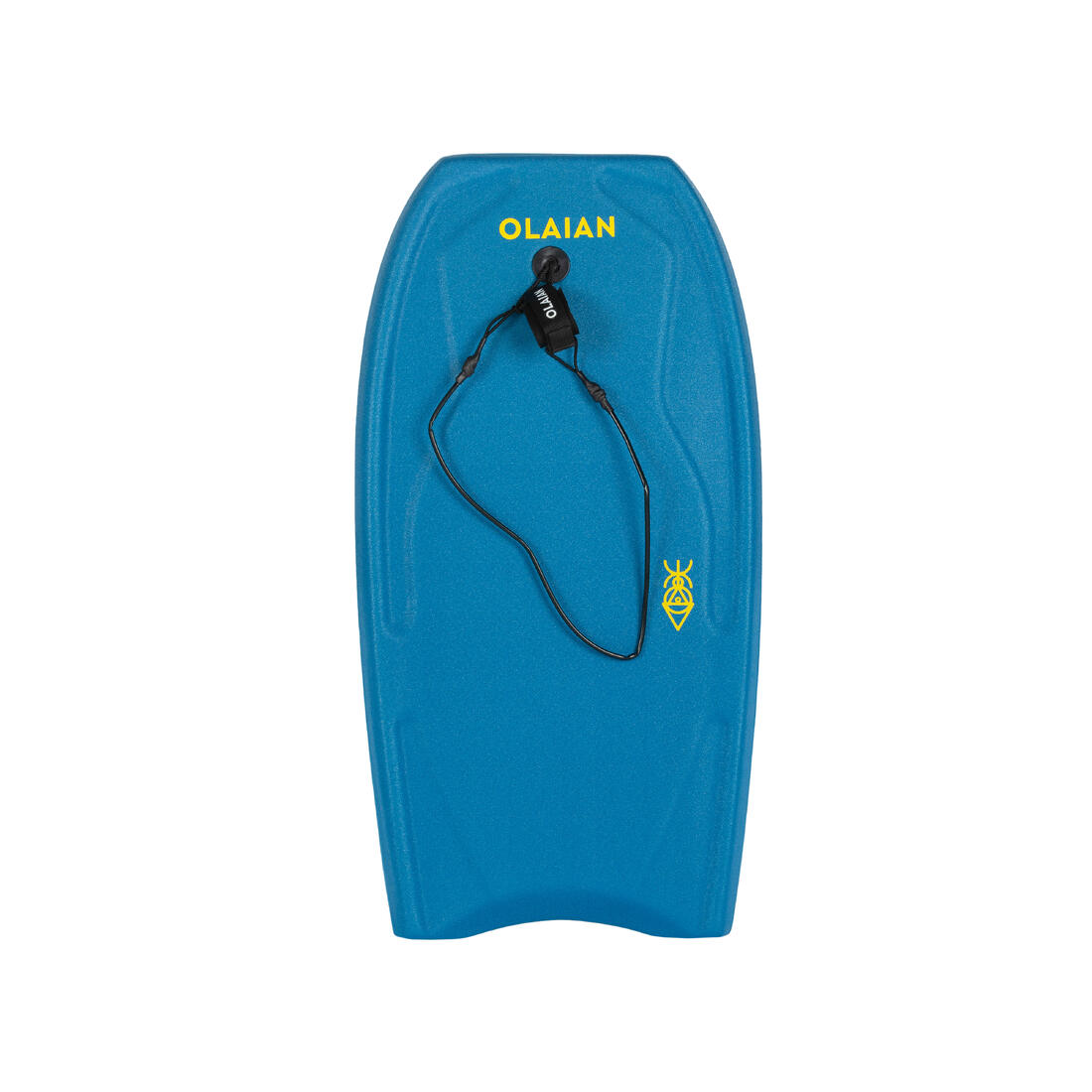 Bodyboard 100 Junior bleu jaune avec leash poignet