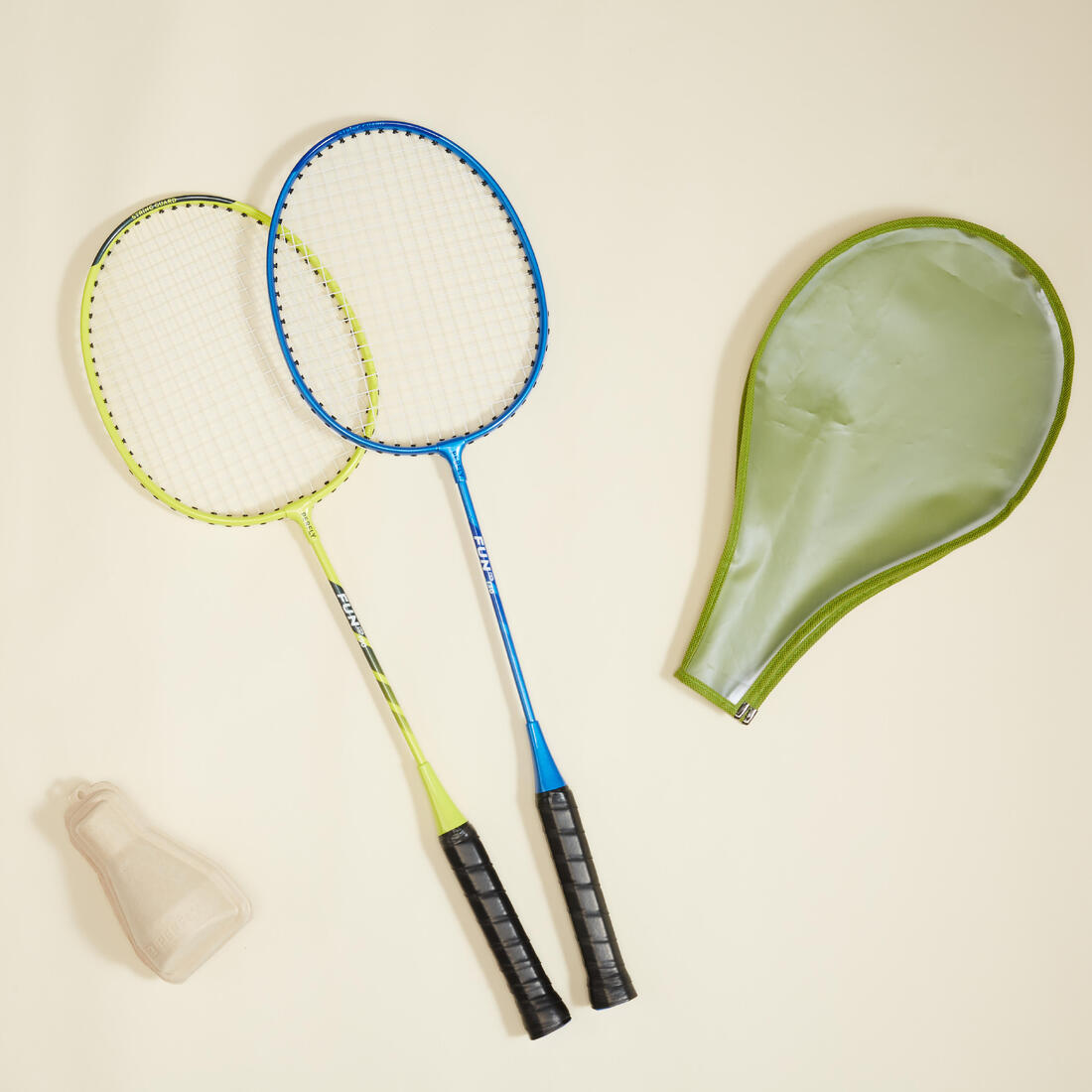 Lot de Raquettes de Badminton pour Adulte Fun BR130 - Vert Citron/Bleu