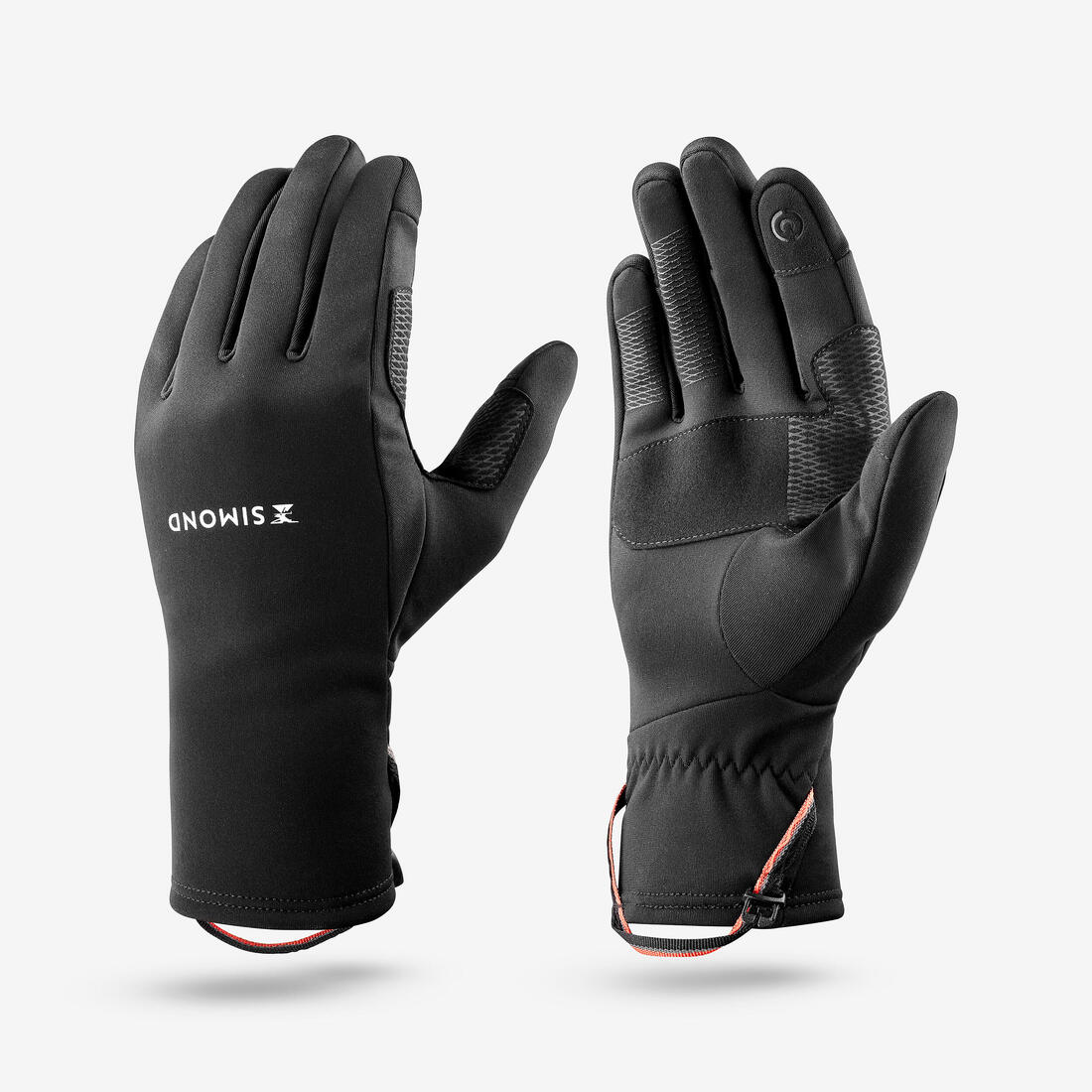 Gants tactiles et stretch de trekking montagne - MT500 noir - adulte