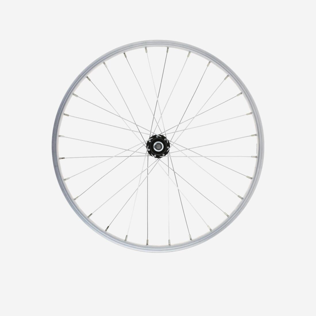 Roue vélo enfant 20 pouces avant simple paroi argent