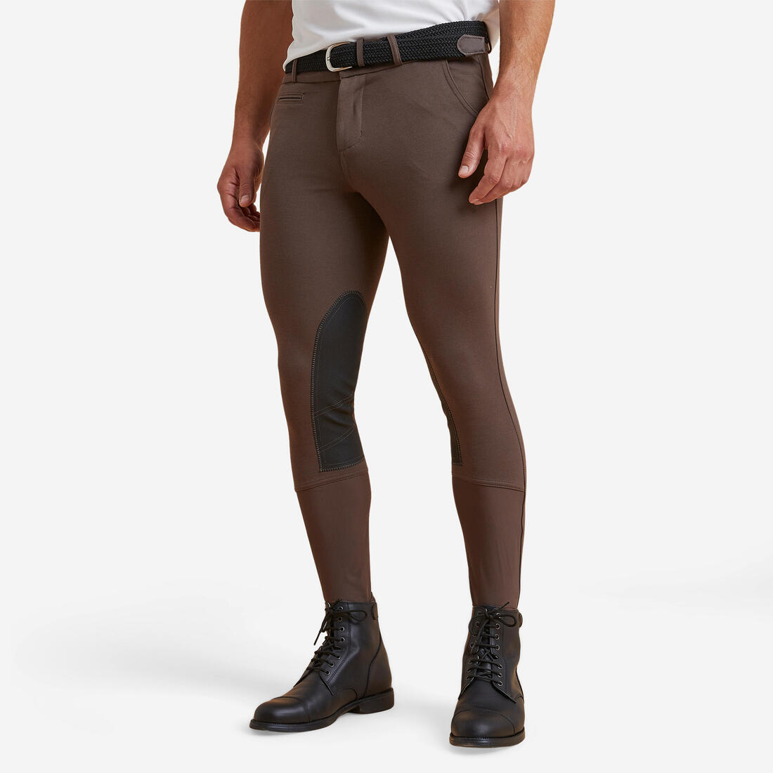 Pantalon équitation homme 140 basanes agrippantes marine