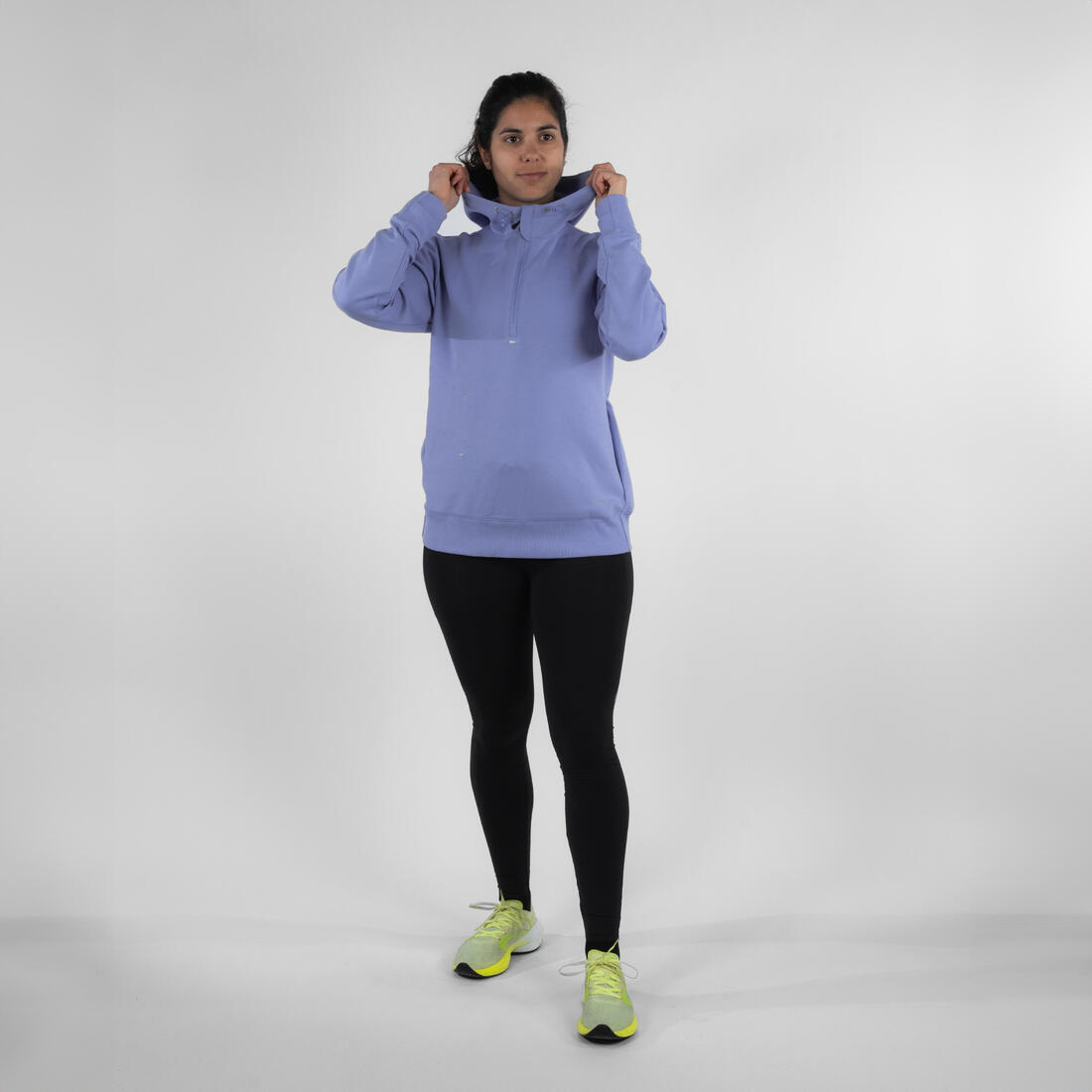 Sweat à capuche de running Femme - KIPRUN Run 500 Warm Lilas pastel