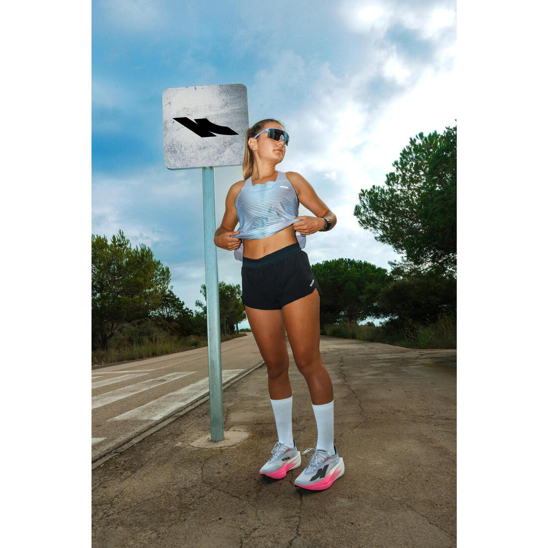 Chaussures de running route femme, Kiprun Kipstorm tempo