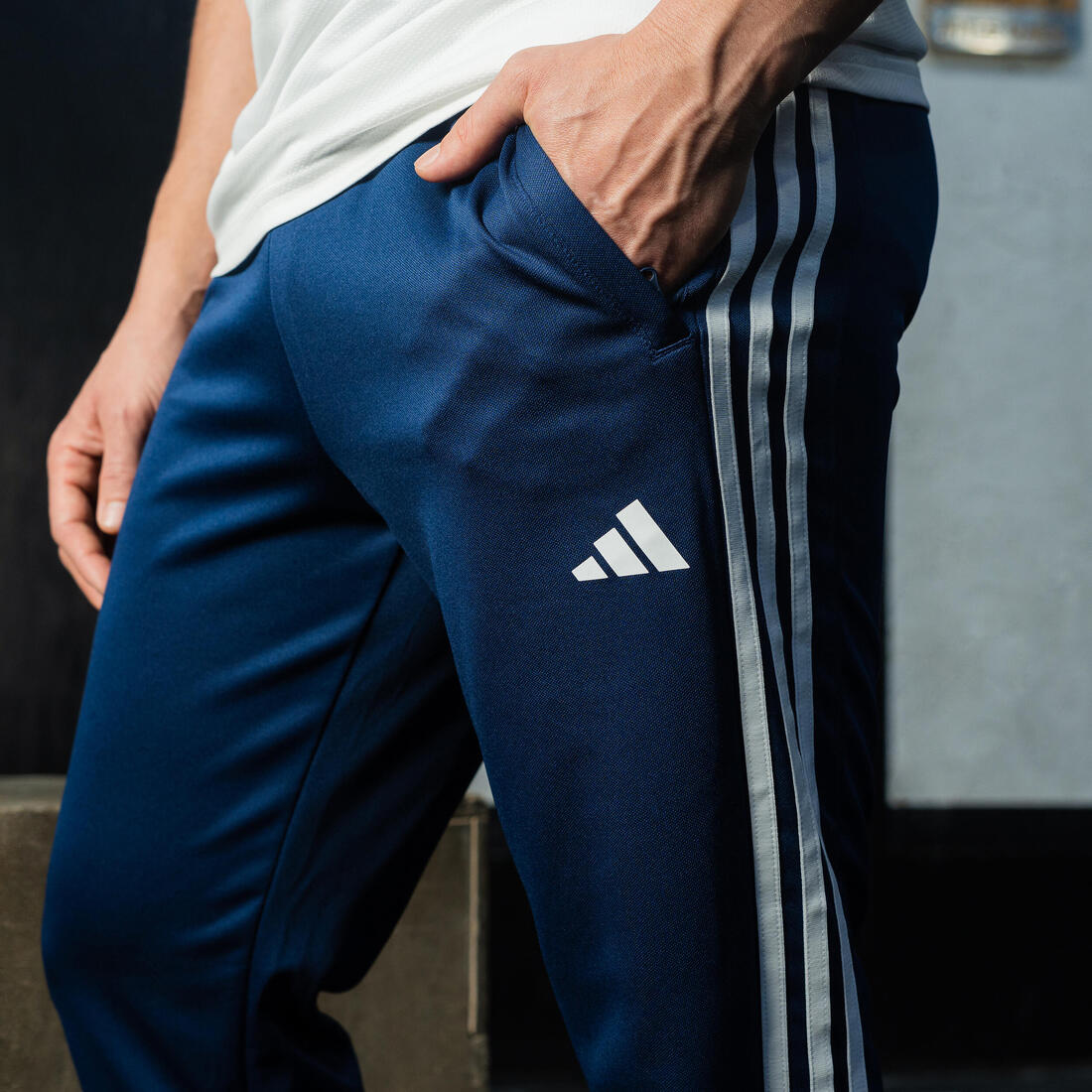 PANTALON JOGGING DE FITNESS CARDIO ADIDAS HOMME BLEU