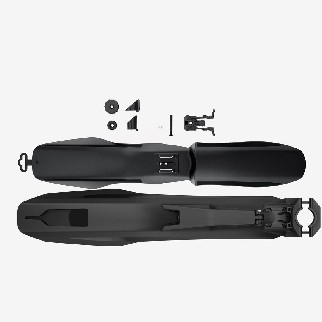 ENSEMBLE KIT GARDE-BOUE VÉLO VTT AVANT-ARRIÈRE RIGIDE V3 NOIR 26" - 27,5" - 29"