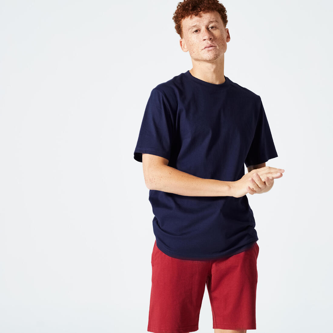 T-shirt fitness homme col rond manches courtes