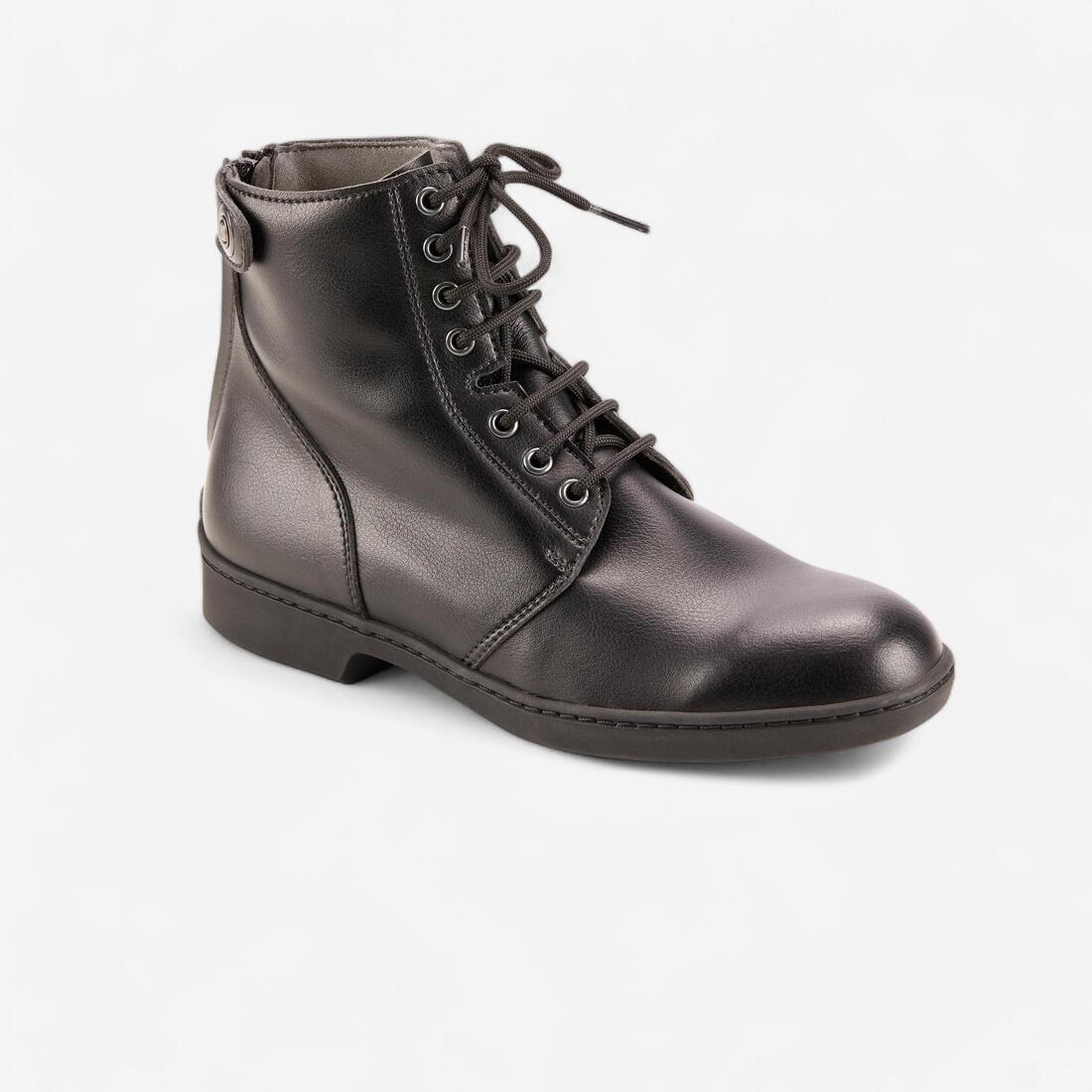 Boots équitation lacets Adulte - 500 noires