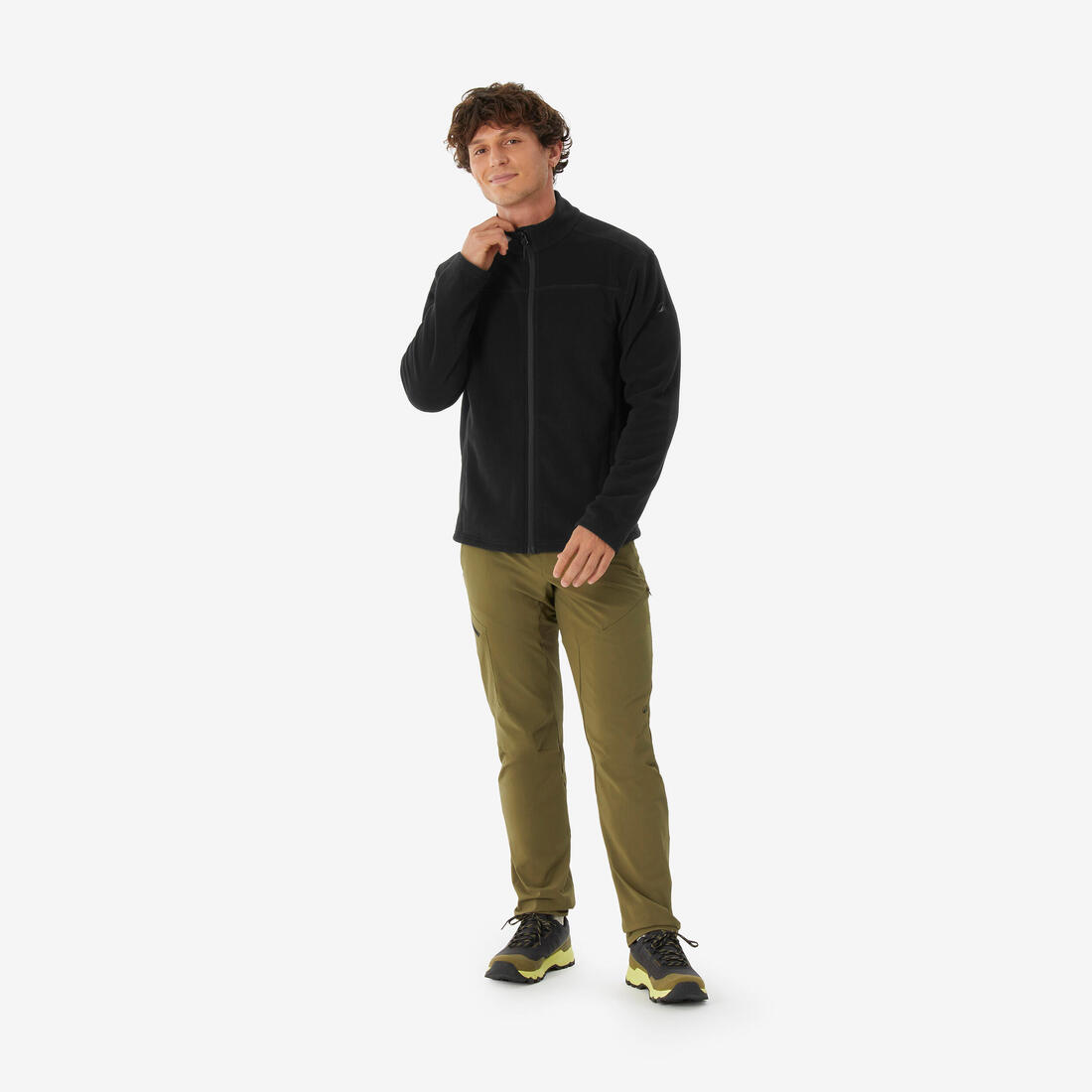 Polaire de randonnée montagne homme, MH100full zip noir