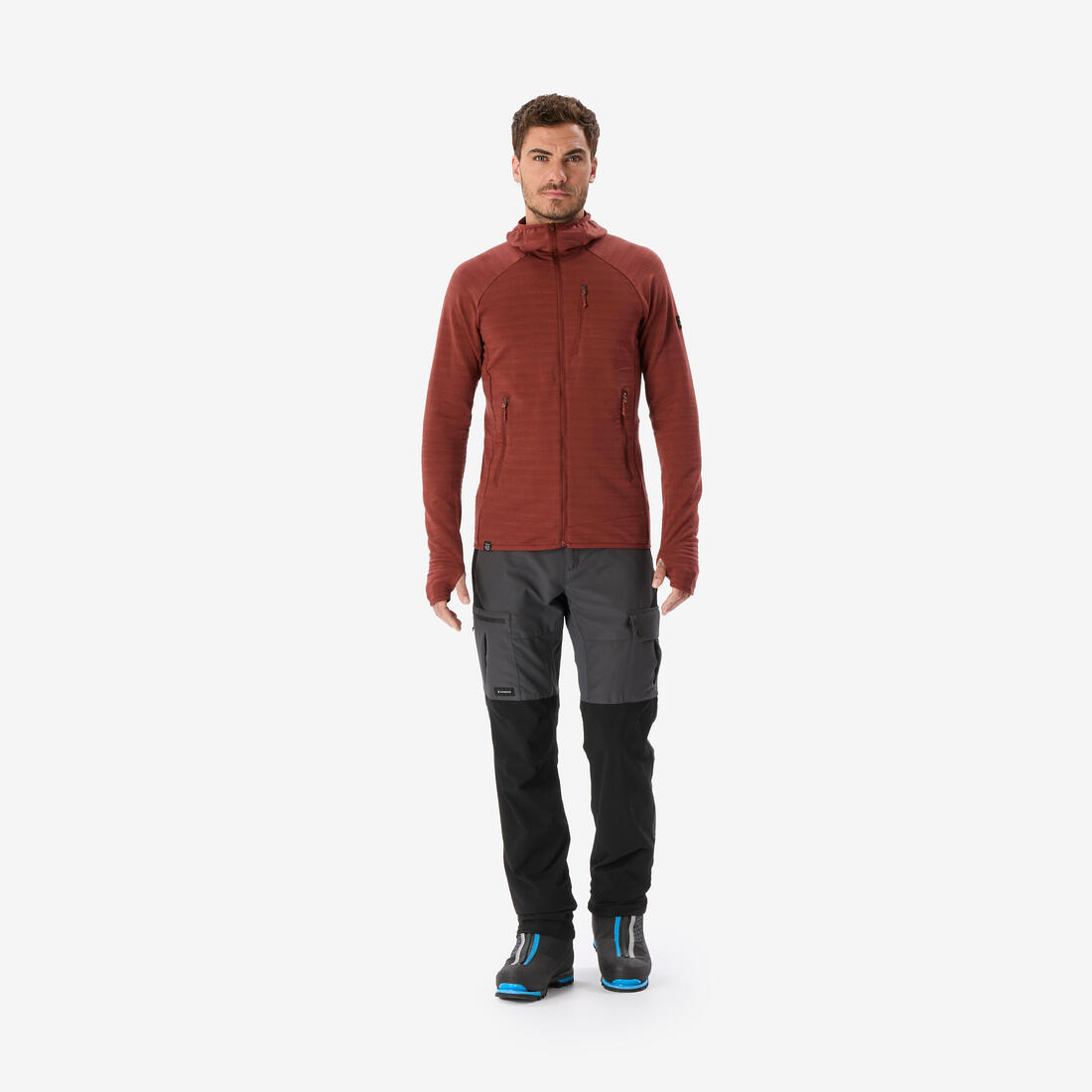 Pull technique à capuche en laine mérinos homme, Resist