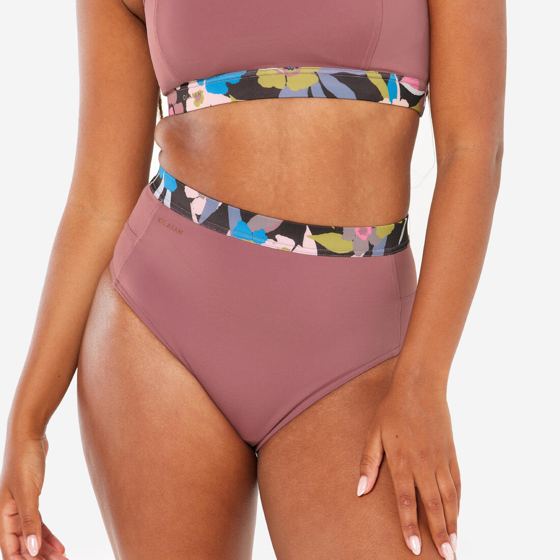 Bas de maillot culotte taille haute surf Femme - Rosa