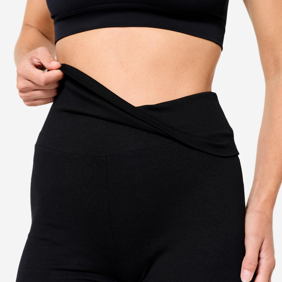 Short de yoga coton doux taille haute femme