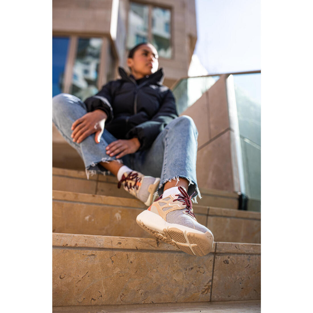 Chaussures marche urbaine femme Actiwalk 500 gris