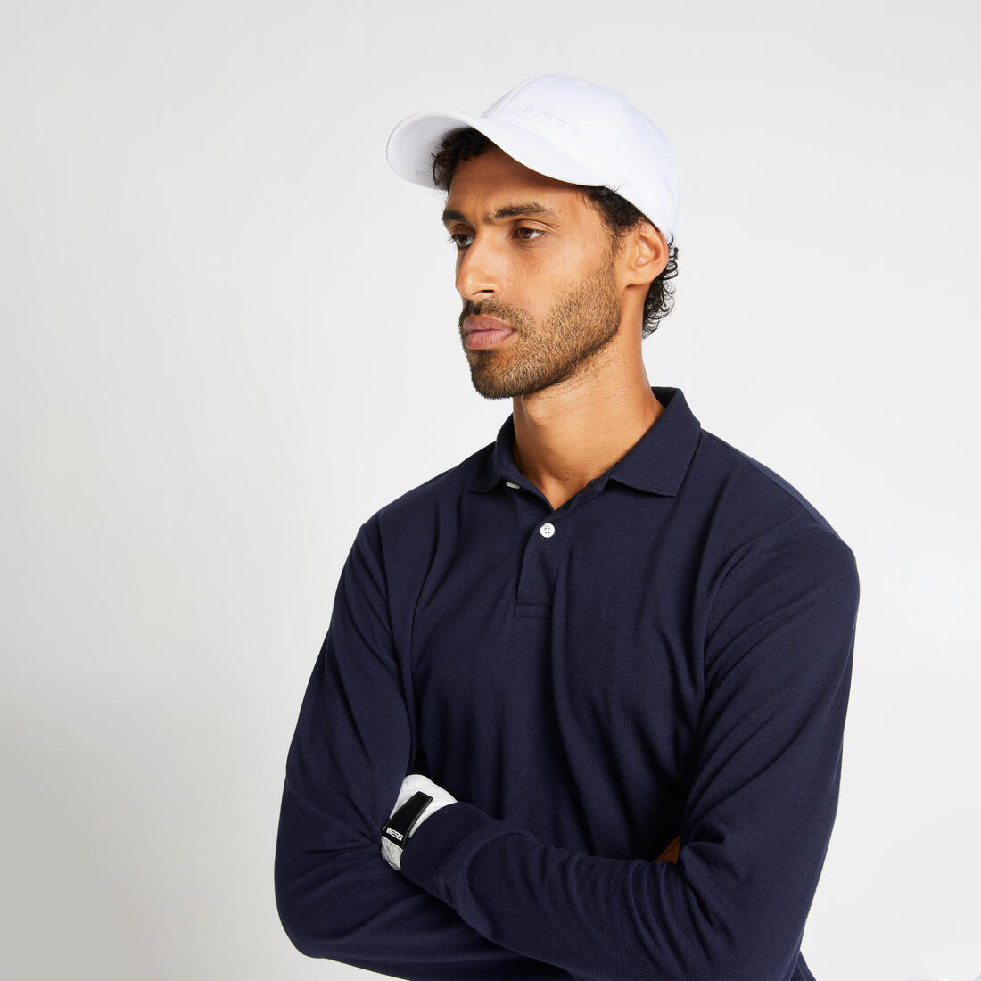 Polo golf manches longues Homme -  MW500 bleu marine