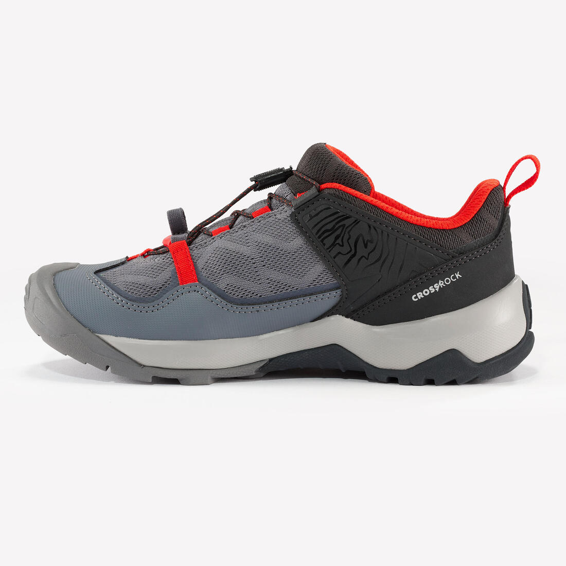 Chaussures de randonnée enfant à laçage rapide Crossrock grise du 35 AU 38 – gris carbone