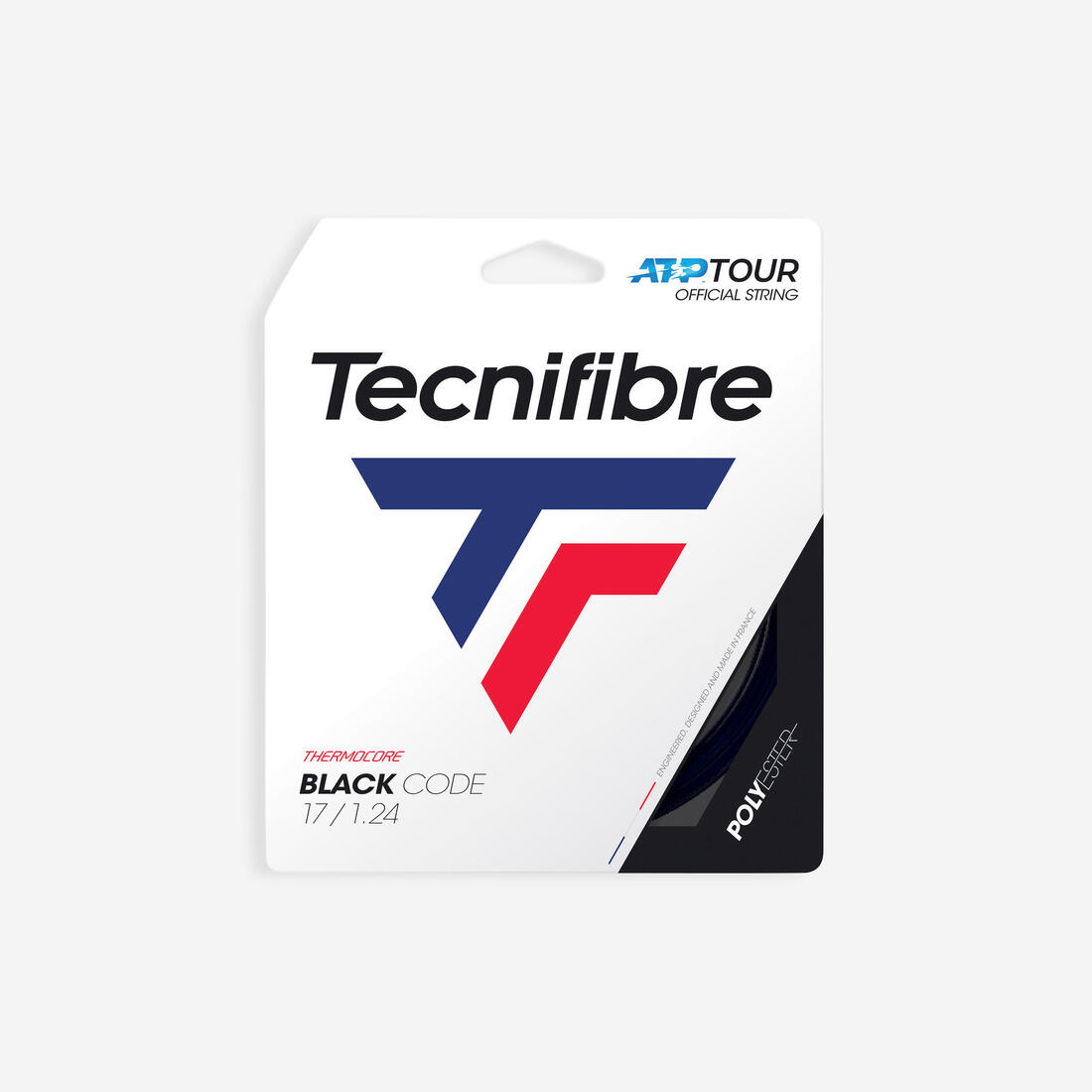 Cordage de tennis monofilament - Tecnifibre black code 1.24mm noir 12 m.