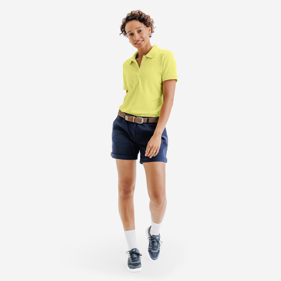 Polo golf en coton polyester manches courtes femme, MW500 beige clair