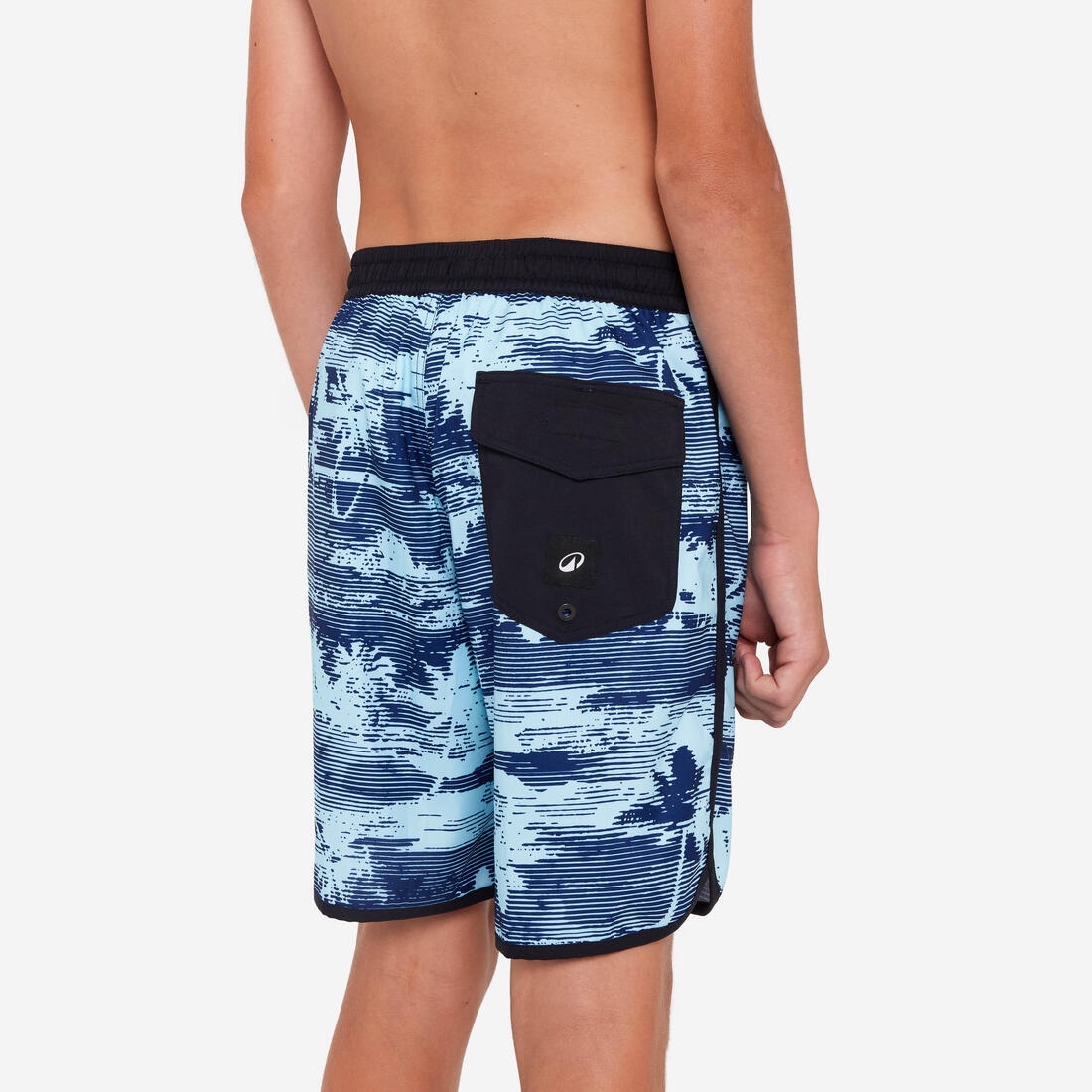 SHORT DE BAIN 500 BLEU CAMO