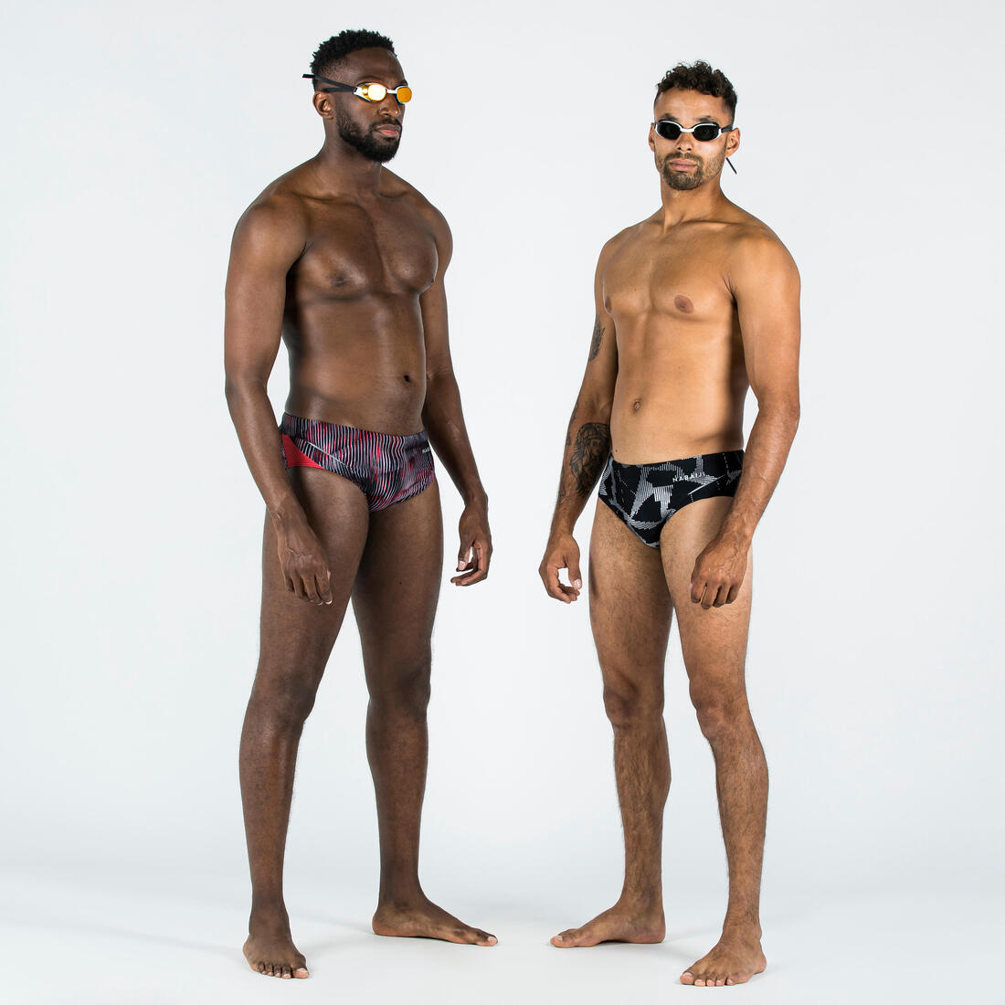 Maillot de bain natation homme slip900 print all ice