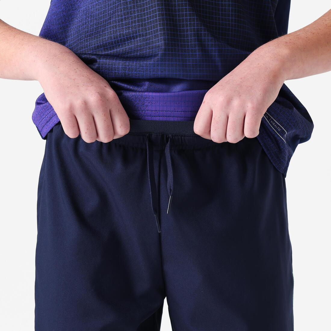 SHORT DE FOOTBALL ENFANT VIRALTO KIDS GRIS BANDE