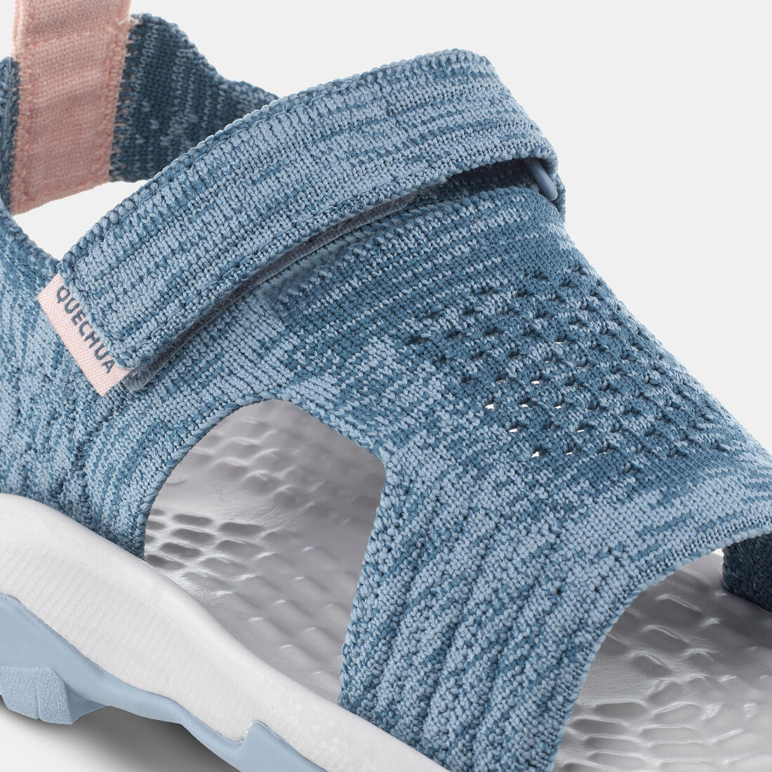 Sandales de randonnée confortables à scratch 28 au 39 enfant, NH500 gris