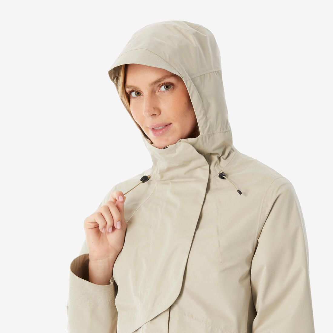 Veste longue imperméable femme, NH500