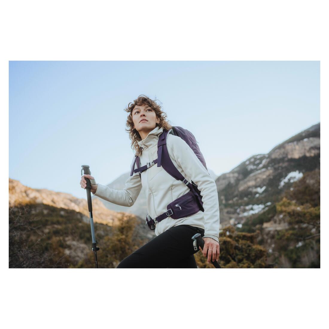 Polaire de randonnée montagne femme, MH500 full zip