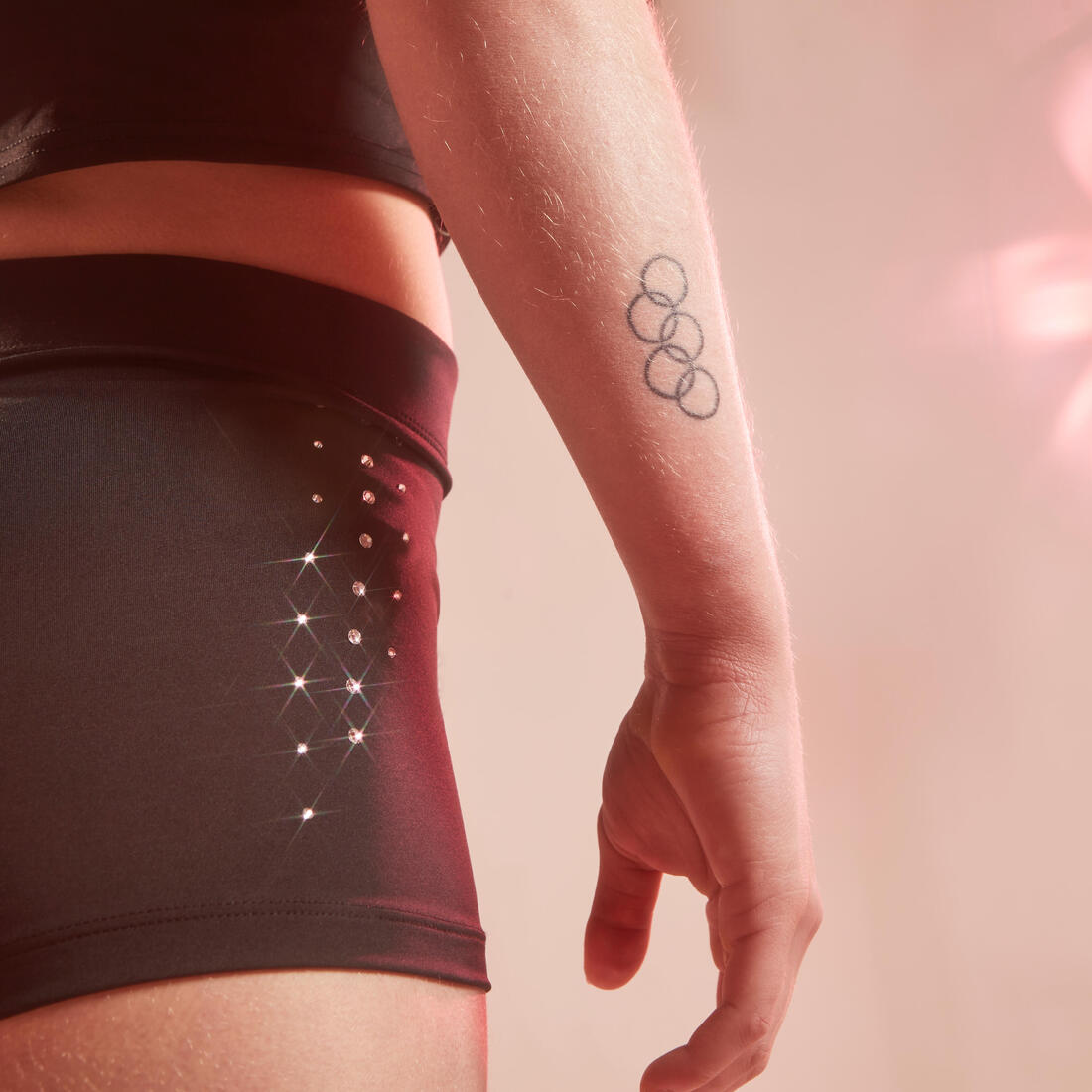 Short noir strass 900 Gymnastique Artistique Féminine