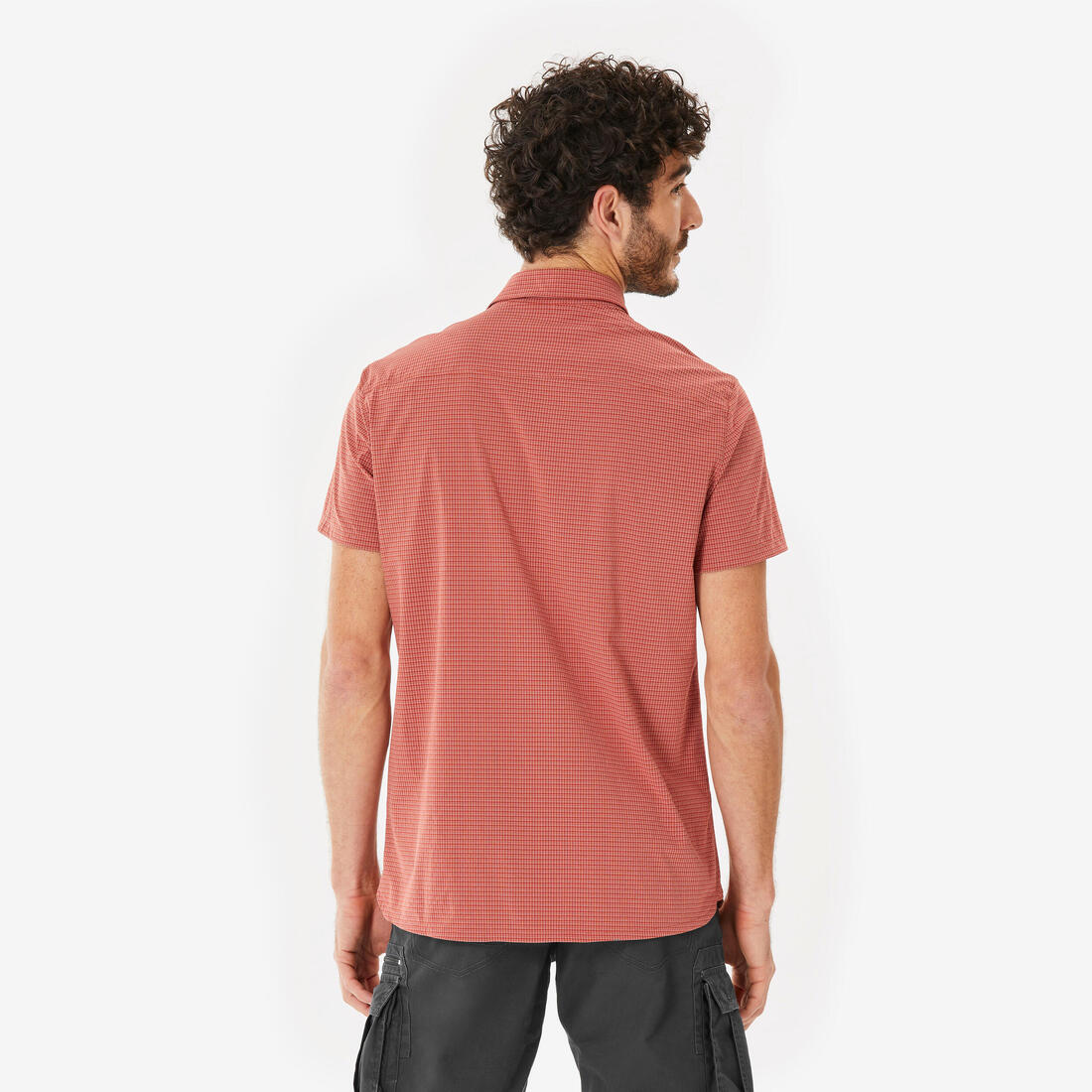 Chemise de trekking manches courtes homme, NH 500 stretch