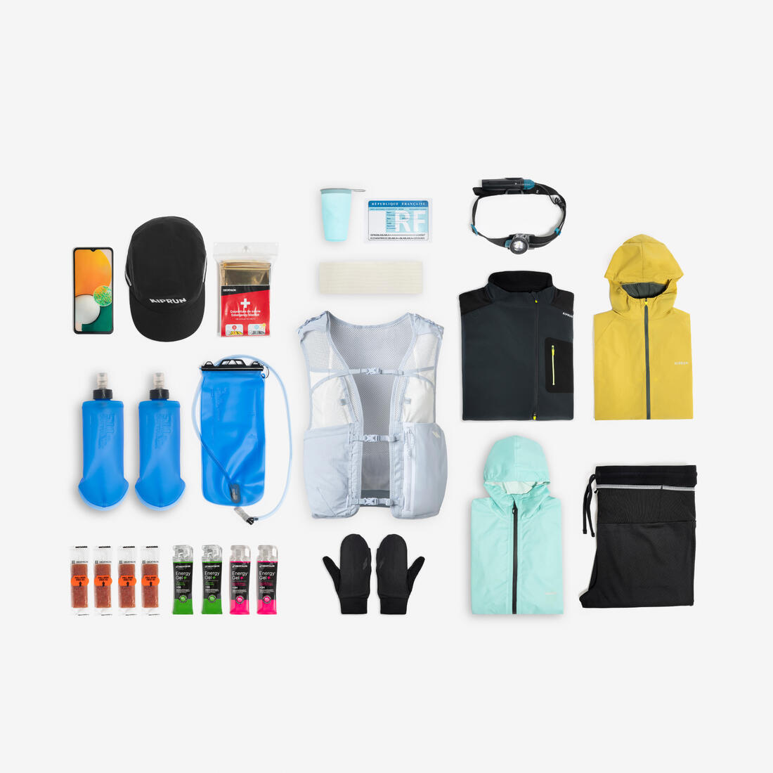 Sac trail running femme + 2 flasques 500ml incluses - KIPRUN 900 8L W