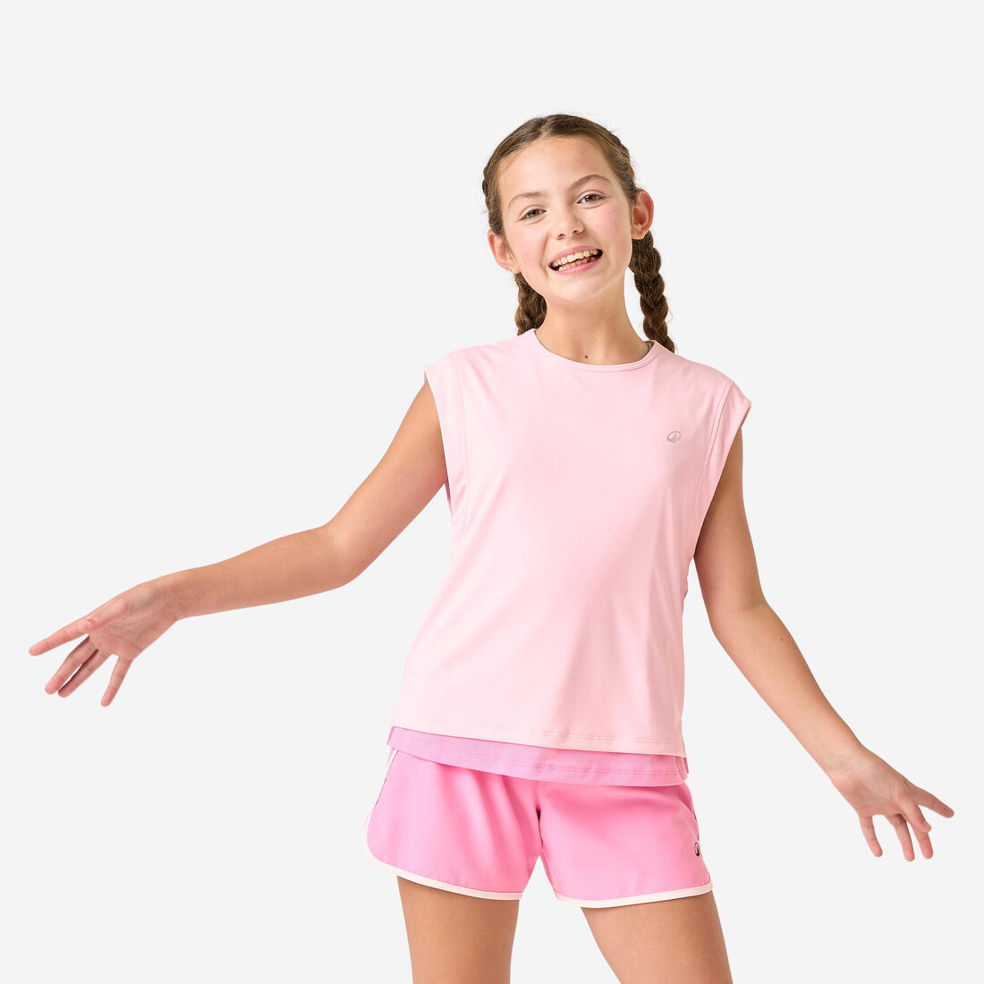 T-shirt multisport respirant 2 en 1 fille