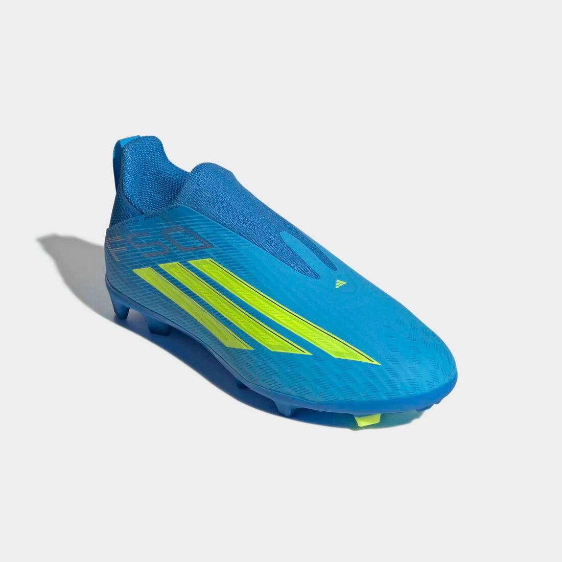 adidas F50 League sans lacets FG/MG chaussure Enfant Bleu