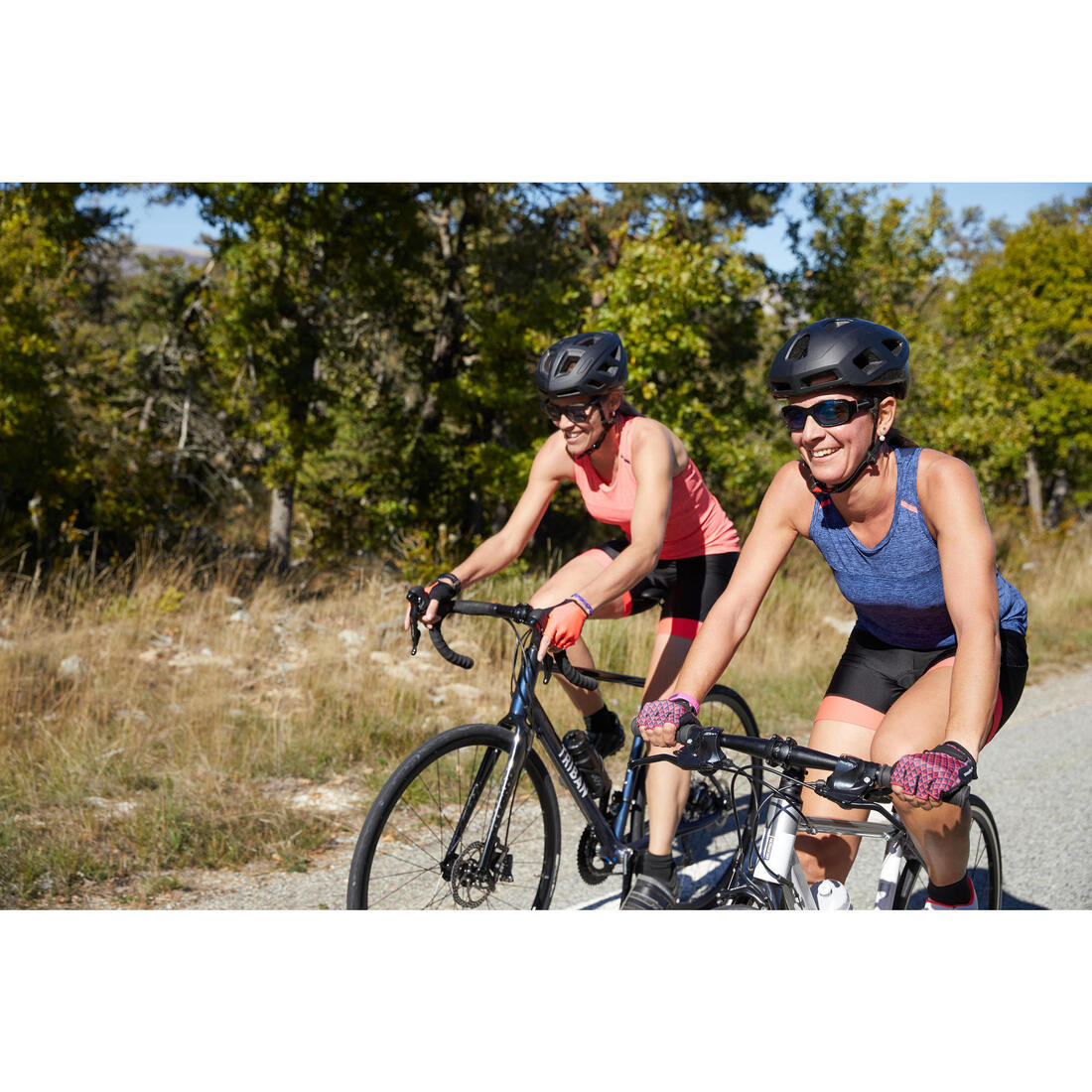 DEBARDEUR VELO ROUTE FEMME TRIBAN 500 MARINE