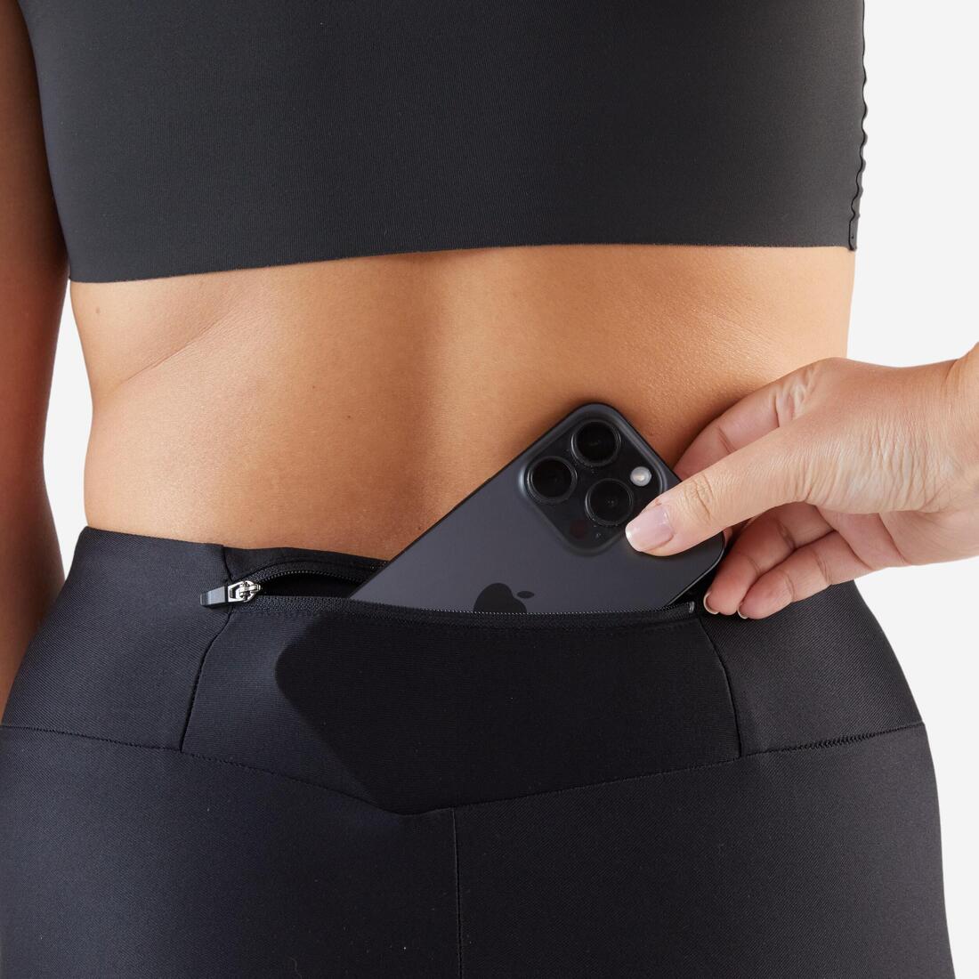 Short cycliste running femme - kiprun run 100 noir