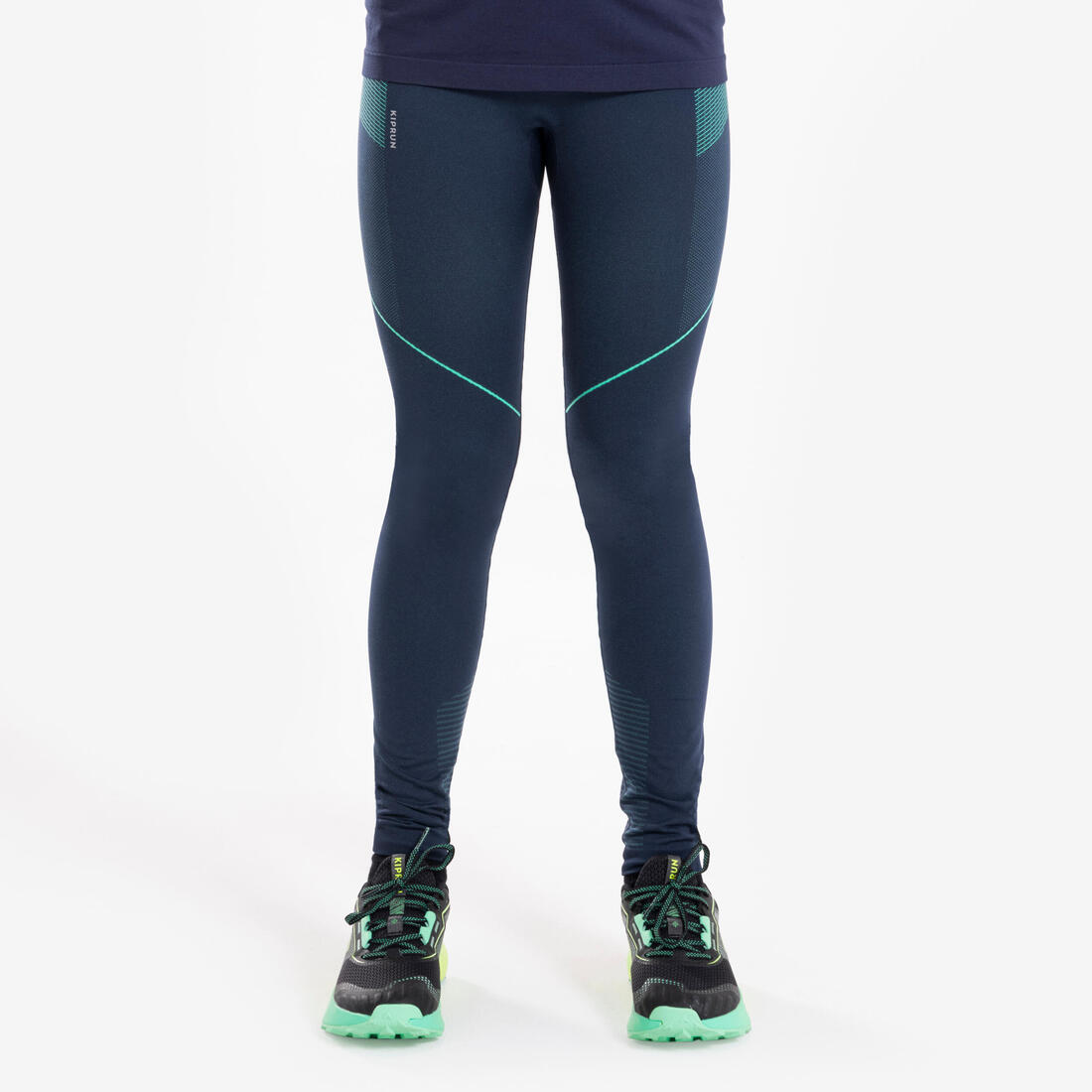 Legging de running Enfant sans couture - KIPRUN CARE 500 Marine