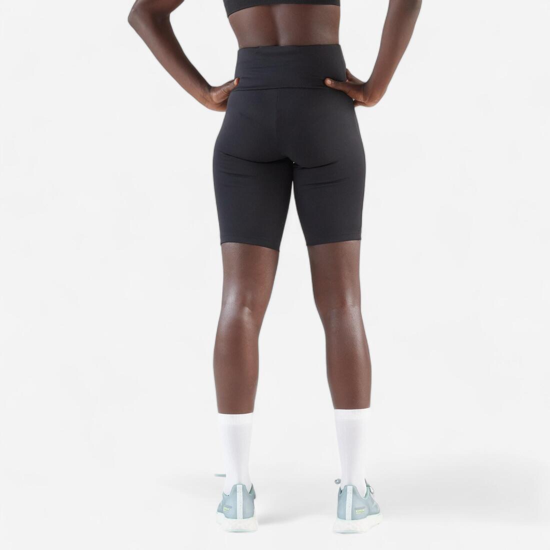 Short cycliste running femme - kiprun run 500 confort kaki foncé
