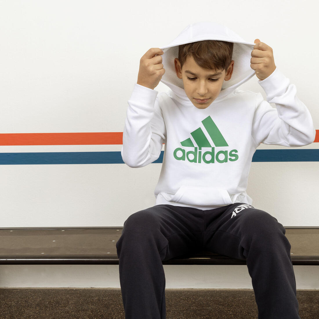 Sweat-shirt à capuche adidas enfant blanc