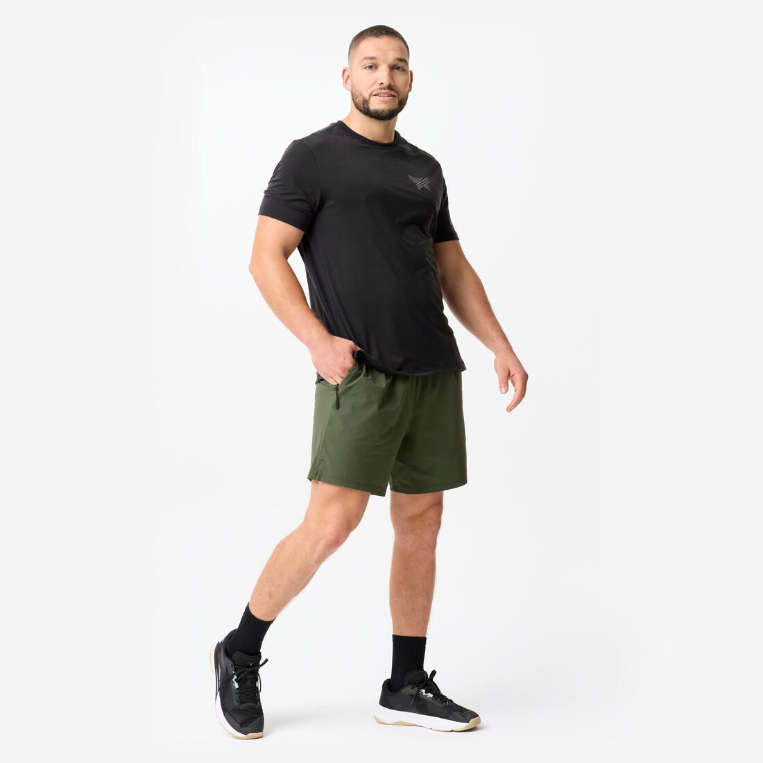 T-shirt de sport léger et extensible homme, noir et