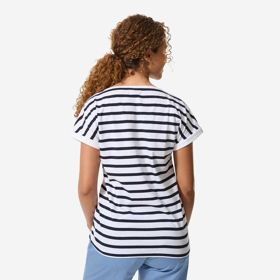 T-Shirt Manches courtes - marinière de voile Sailing 100 Femme