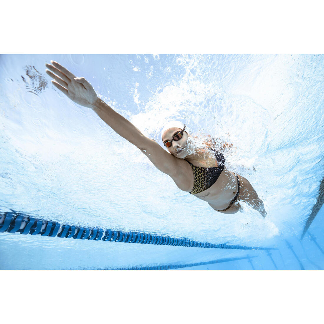 Bas de maillot de bain de natation femme Jana bleu et