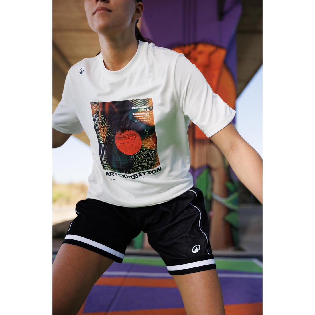 T-SHIRT / MAILLOT DE BASKETBALL HOMME TS500 BLANC 6 PHOTOS