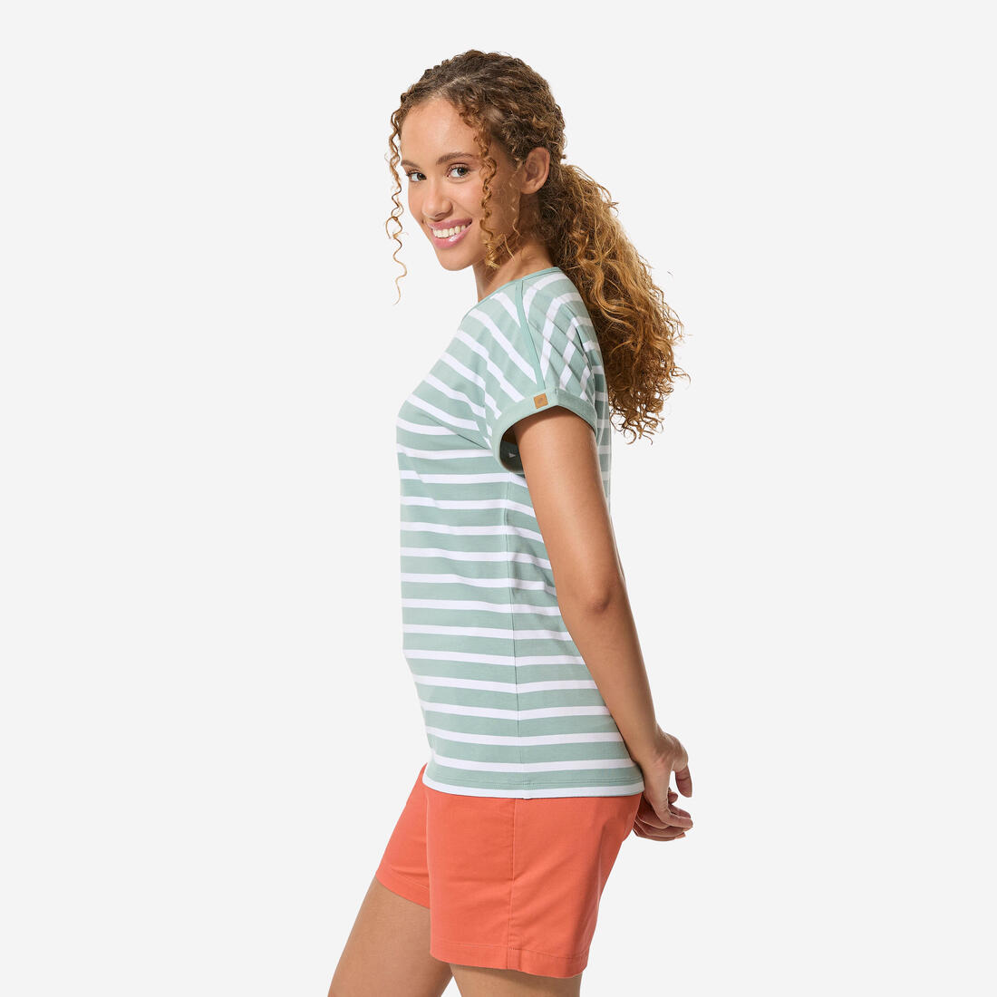 T-Shirt Manches courtes - marinière de voile Sailing 100 Femme