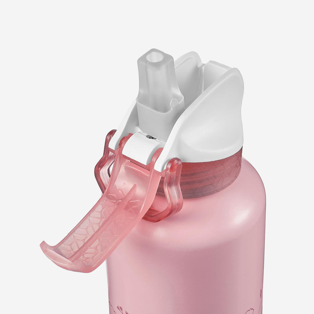 Gourde 500 enfant 0,6L en alu, bouchon instantané, pipette et paille, randonnée