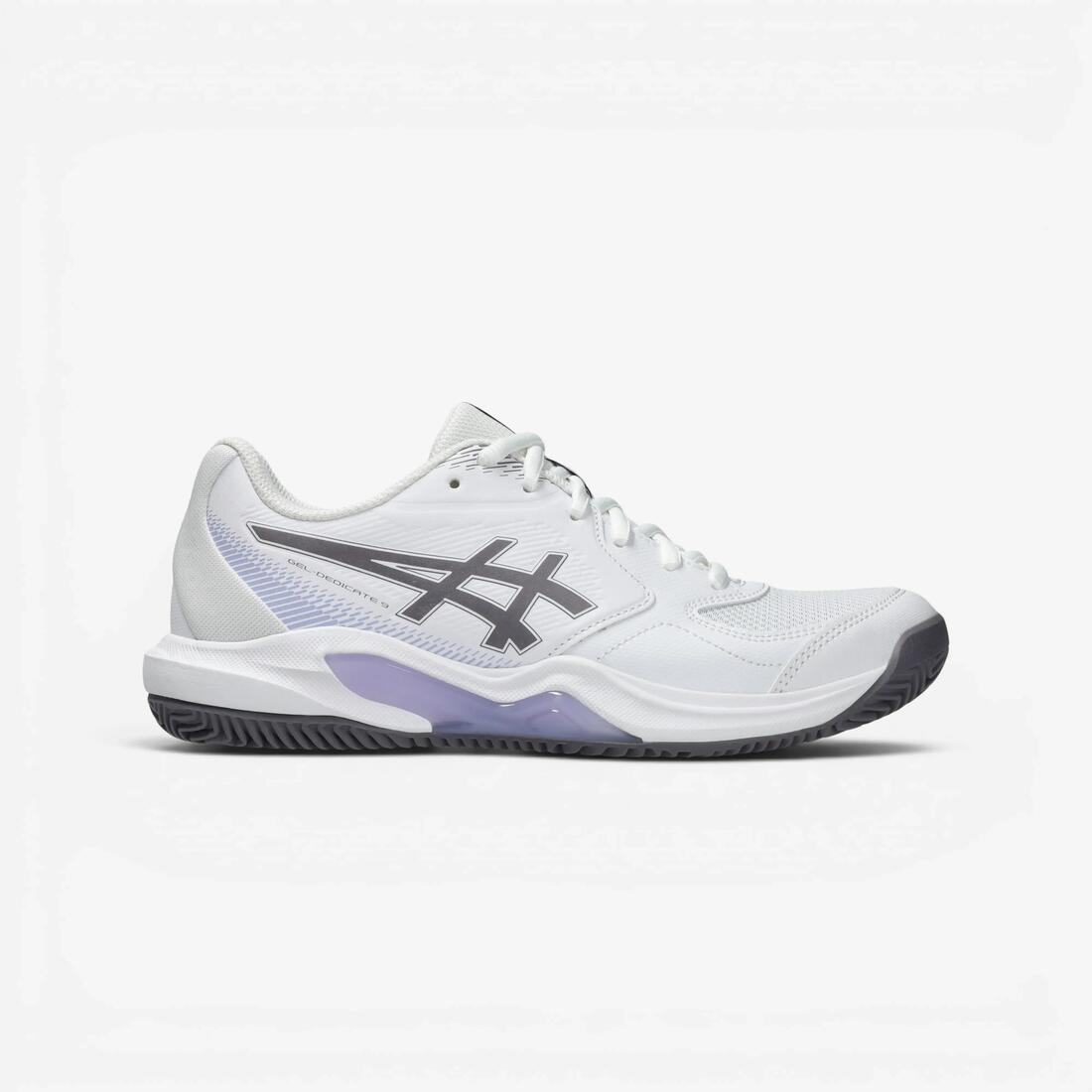 Chaussures de tennis terre battue femme, Asics Gel Dedicate 9 blanc