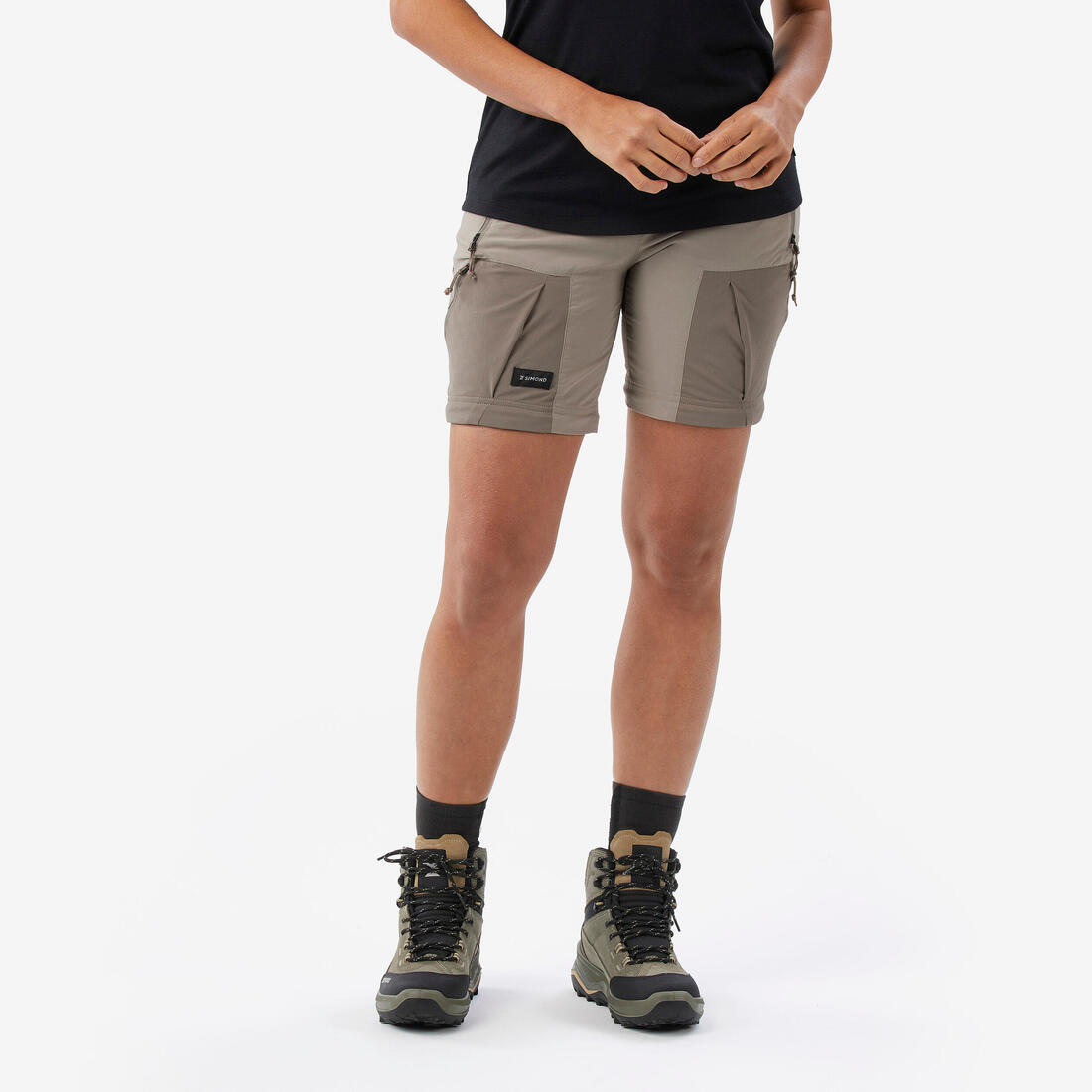 Pantalon modulable 2 en 1 de trek montagne - mt500 - femme