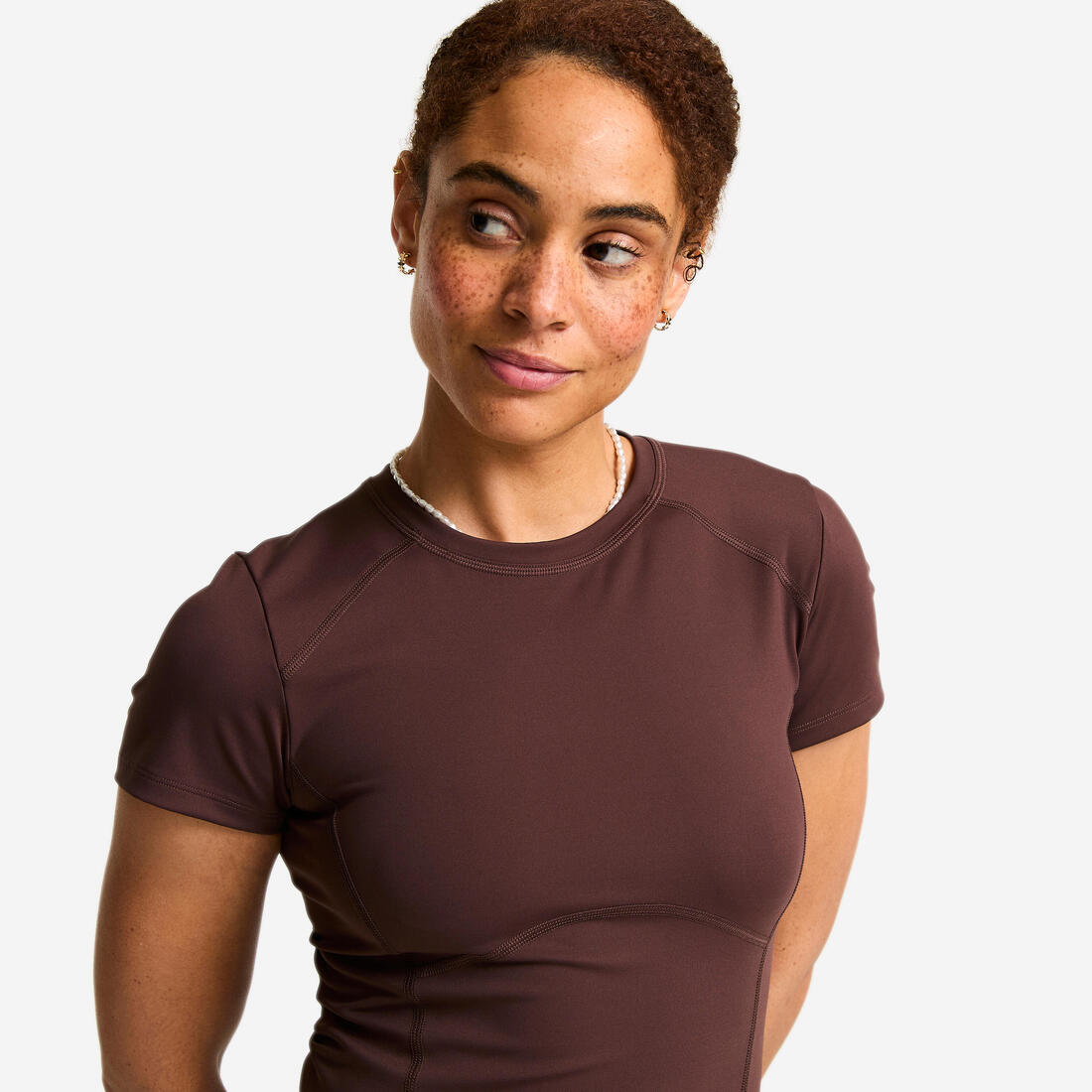 T-shirt de sport manches courtes femme, Shape foncé
